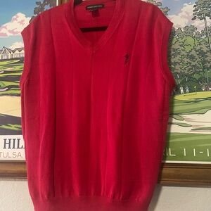 Fairway Outfitters Red Sweater Vest Men’s Large | Golf V-Neck Cotton